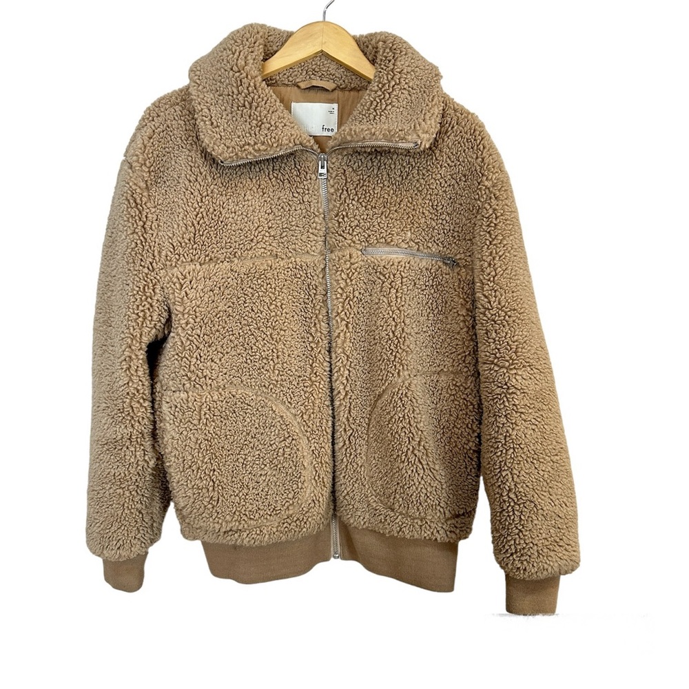 Wilfred Free Teddy Sherpa Jacket Camel Tan Women’s Sz Medium